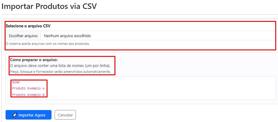 Cadastro de Produtos